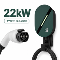 Chargeur EV Type 2 22 kW, étanche IP65, 12 couches de sécurité, 32A, 3 phases, borne de recharge murale domestique, station de recharge intelligente avec contrôle WiFi NFC, EVSE 22 kW