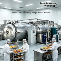 Aanpasbare commerciële vacuümvriesdroger, industriële lyofilisatie-apparatuur voor voedselproductielijnen, meerdere schaalopties