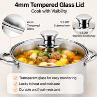 Ensemble de casseroles en acier inoxydable en forme de pomme, multifonctionnel, au design élégant, pour soupes et bouillons, avec couvercles, vente en gros
