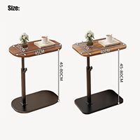 Table d'appoint en forme de C, hauteur réglable 60 °   Table basse moderne pivotante, petite table d'appoint sous le canapé pour le salon