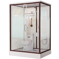 Salle de bain tout-en-un de luxe, unité de salle de bain préfabriquée modulaire pour hôtel, avec toilettes et lavabo