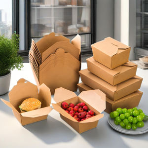 Caja de Papel Kraft para Envasado de Alimentos, Tamaño Grande de 1400 ml, para Comida para Llevar, Pasta, Ensalada, Almuerzo - Product Image 3