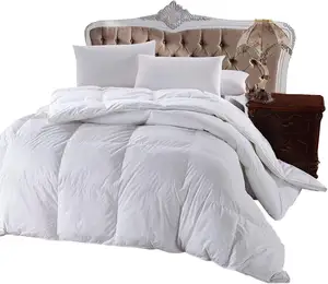 Gray organic feathers down comforter all season feather down single duvet insert, medium warm quilted comforter