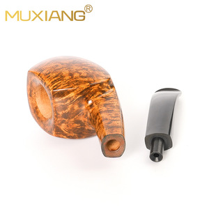 MUXIANG Wooden Tobacco Pipe Solid Briar Wood Handcrafted Free Type 3mm Filter Smoking Accessory for Men - Product Image 4