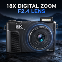 Fotocamera Digitale 88MP 8K con Schermo Flip da 3.0 Pollici a 180°, Zoom 18X, F2.4, WiFi, Selfie, Vlog, Rilevamento Volto, Riconoscimento Scenari AI, Ricarica Rapida Type-C