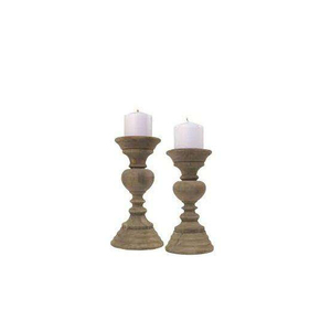 Classic Wooden <b>Candle</b> Holders <b>Set</b> With Elegant Turned Design Natural Finish And Timeless Style Perfect For Warm Home Decor - Product Image 3