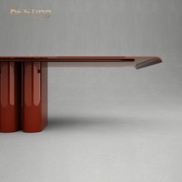 Table de travail ou à manger en métal rouge, design moderne de style industriel et moderne, nouvelle collection