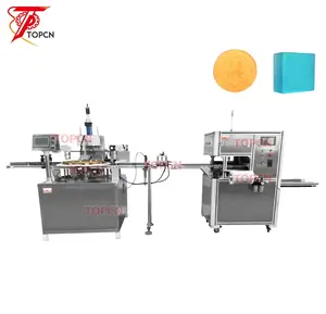 Hand Made Essential Oil Bath Soap Making Machine Cutting Stamping and PE Film Wrapping Line Production Packing Of Soap