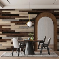 Fournisseur de panneaux muraux en bois mélangé foncé, fabricant de revêtements muraux intérieurs, panneaux décoratifs