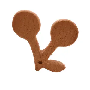 piccoli giocattoli di legno Suppliers-Nuovo Design sensoriale giocattoli per la dentizione del bambino minuscola forma di ciliegia massaggiagengive massaggiagengive in legno massaggiagengive in legno innocuo