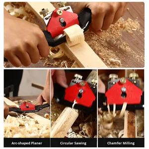 Cepillo de Carpintero para Madera, de un Solo Filo, Ajustable, Rojo y Negro, Herramientas Manuales para Carpintería, Bricolaje - Product Image 3