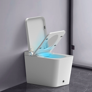WC intelligent carré de haute qualité avec télécommande, siège chauffant, bidet, évacuation en P, affichage LED - Montage au sol - Product Image 2