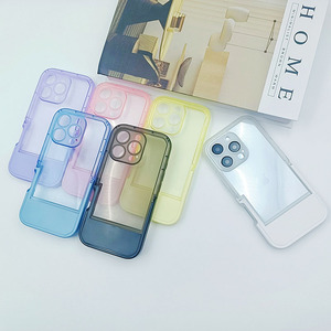 เคสโทรศัพท์กีฬา TPU สำหรับ <span class=keywords><strong>iPhone</strong></span> 17 <span class=keywords><strong>Pro</strong></span> <span class=keywords><strong>Max</strong></span> 16 15 14 <span class=keywords><strong>Pro</strong></span> <span class=keywords><strong>Max</strong></span> แบบขายส่ง พร้อมขาตั้งพับได้ สีลูกกวาด โปร่งใส - Product Image 3