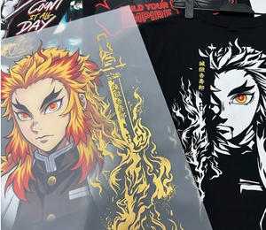Film de transfert thermique DTF personnalisé avec motifs d'anime, autocollants manga pour T-shirts et streetwear, vente en gros pour les autocollants - Product Image 1
