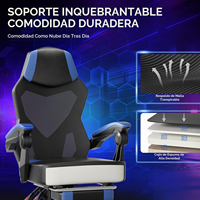 Chaise de bureau gamer 2026 en tissu noir avec éclairage RGB et pieds extensibles
