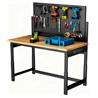 Table d'atelier robuste avec panneau perforé pour rangement d'outils, hauteur réglable, antistatique et antivol, OEM