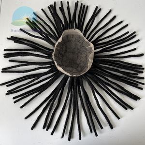 Piezas de cabello afro para <span class=keywords><strong>hombre</strong></span>, pelucas de rastas largas de densidad pesada Remy indio para <span class=keywords><strong>hombre</strong></span>, negro Natural - Product Image 2