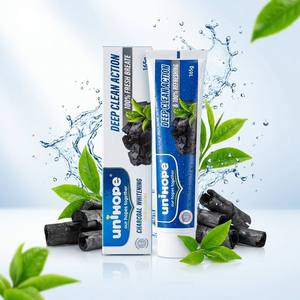 Dentifrice blanchissant au <span class=keywords><strong>charbon</strong></span> Unihope 165g, essence de thé vert, <span class=keywords><strong>action</strong></span> nettoyante en profondeur, haleine fraîche, soins dentaires, vente en gros - Product Image 4