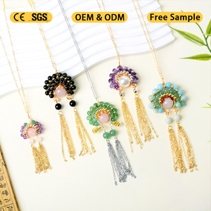 Collier pendentif en perles de cristal, bijoux de culture traditionnelle chinoise, coiffe d'opéra de Pékin, vente en gros - Product Image 4