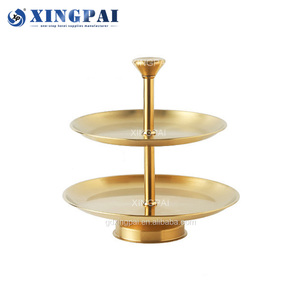 XINGPAI lujo Acero inoxidable Cupcake pantalla oro plata plato fruta postre <span class=keywords><strong>2</strong></span> 3 capas <span class=keywords><strong>pastel</strong></span> soportes para pasteles de <span class=keywords><strong>boda</strong></span> - Product Image 3
