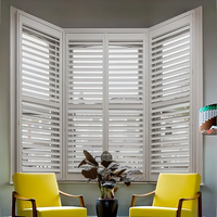 Volets en PVC imperméables, volets en bois sur mesure, volets intérieurs à lamelles avec tige de bascule pour fenêtre de salle de bain