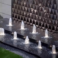 Fontaine à bulles LED encastrée moderne en acier inoxydable, système de fontaine sèche pour la décoration extérieure de sites de villégiature de luxe
