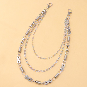 Stainless Steel Multi Layer Metal Pants <b>Chain</b> Hip Hop Punk Style <b>Waist</b> <b>Chain</b> For Men Street Fashion Accessory - Product Image 2