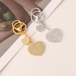 Nuevo Llavero <span class=keywords><strong>de</strong></span> Coche con Forma <span class=keywords><strong>de</strong></span> Corazón con Incrustaciones <span class=keywords><strong>de</strong></span> Diamantes en Oro y Plata, Llavero <span class=keywords><strong>de</strong></span> Bolso con Pedrería Completa, Colgante Creativo, Pequeños Regalos - Product Image 3