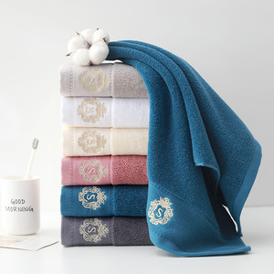 Serviette de luxe légère brodée LOGO serviette de visage en coton épaissi serviette d'hôtel ensemble de serviettes de ménage - Product Image 1