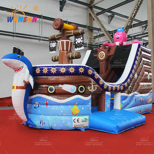 Château gonflable à thème marin Winsun avec toboggans en PVC ignifuge et imperméable, facile à installer pour les enfants - Product Image 4