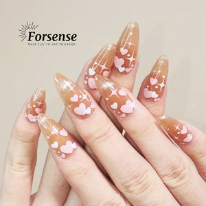 Venta al por mayor <span class=keywords><strong>a</strong></span> granel Prensa en suministros de uñas caja de embalaje uñas artificiales de almendra corta <span class=keywords><strong>para</strong></span> niñas lindo clip de ojo de gato rosa en juego de uñas - Product Image 2