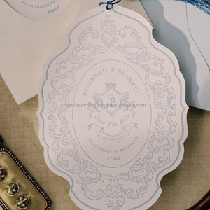 Carte de vœux personnalisée, ruban, papier coton, impression offset, estampage à chaud, élégante avec étiquette nominative, logo personnalisé, taille personnalisée - Product Image 3