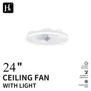 Ventilador de techo moderno y minimalista de 20 pulgadas con ventilador de techo empotrado de color claro, adecuado para dormitorios y habitaciones infantiles. - Product Image 2