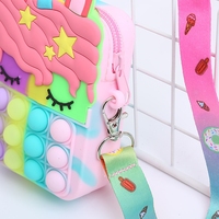 Sac à bandoulière licorne en silicone pour enfants, motif dessin animé mignon, collection 2025