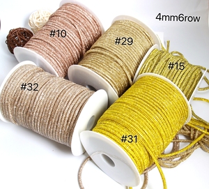 Plein diamant 4mm 6 rangées strass cordon de serrage plusieurs couleurs Flatback Style sweat sangles sac et vêtement lacets - Product Image 6