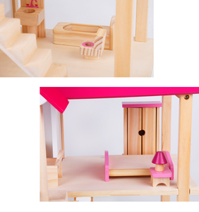 Pink made up handmade Mini children furniture toy home Babydolls Pink Wood Diy home Babydolls living furniture toy promotionwood - Product Image 4