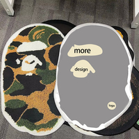 Tapis de Chambre Anime 3D Stéréoscopique Découpé Imprimé Personnalisé, Tapis Personnalisé avec Logo Ours pour Salon, Tapis de Zone Anime