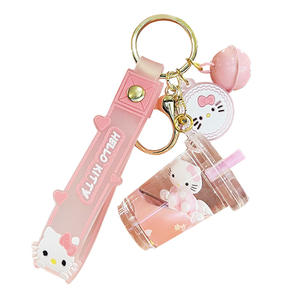سلسلة مفاتيح كيتي كات اللطيفة مع رمال متحركة، دمية كرتونية، قلادة لحقيبة الطلاب، سلسلة مفاتيح للسيارة، إكسسوارات صغيرة - Product Image 5