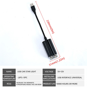 NEW Arrival Sky Car Usb Projector Atmosphere Lamp Interior Ambient Light Night Light Led Star Car Roof Light - Product Image 6