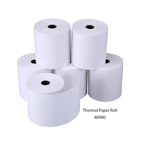 Fábrica Fornecedor Pos Caixa Rolo De Papel De Texto Impressão Gráfica 80x80 Papel Térmico Recibo Rolls