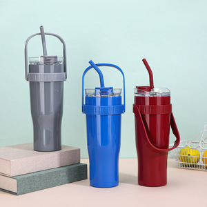 Vaso Térmico para Auto de 40 oz, Gran Capacidad, con Asa y Pajita, Vaso de Acero Inoxidable 304 con Aislamiento al Vacío, Vaso de Regalo, 6-12 <span class=keywords><strong>Horas</strong></span> - Product Image 4
