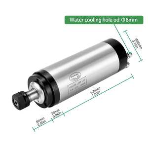 มอเตอร์แกนหมุน CNC ระบายความร้อนด้วยน้ำ 2.2KW ER20 24000rpm 110V/220V/380V พร้อมชุด VFD มาตรฐาน CE สำหรับเครื่องแกะสลัก CNC Router - Product Image 2