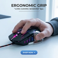Ratón Inalámbrico RGB para Juegos, Recargable, Ergonómico, Diseño FPS, Botones Programables, Carcasa Metálica, Retroiluminación LED para PC y Portátiles