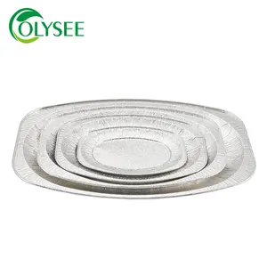 Disposable aluminum foil oval whole chicken tray turkey pan shaped aluminum foil dish