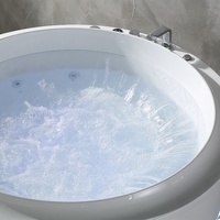 Grande baignoire à bulles de massage de style cascade, moderne et minimaliste, en acrylique de qualité supérieure, installation autonome