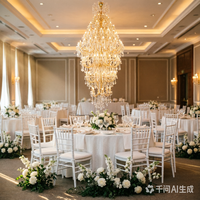 Lustre LED en cristal doré de luxe sur mesure, accessoires de mariage, décoration intérieure pour salles de réception, hôtels, restaurants, événements, escaliers, banquets