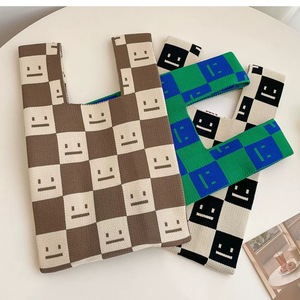 กระเป๋าถักไหมพรมลายตารางสีสันตัดกัน รุ่นใหม่ สไตล์เกาหลี แฟชั่นกระเป๋าถักไหมพรมสีสันตัดกัน - Product Image 2