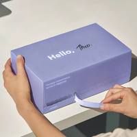 Boîte d'expédition en carton personnalisée avec logo, bande adhésive à déchirer, auto-adhésive, pour envoi postal, rose avec fermeture éclair
