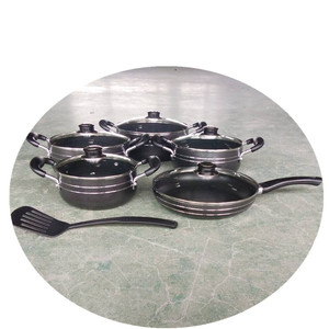 11Pcs Nhôm Bột Màu Đen Tráng Không Dính Cookware Set.18-26CM Nồi Nước Sốt + 28CM FRY PAN - Product Image 3