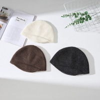 Sombrero de Pescador de Lana 100% Pura para Mujer, Estilo Vintage, Elegante, Color Sólido, para Invierno